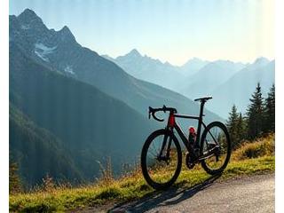 Maßgeschneidertes Rennrad mit Schweizer Alpen im Hintergrund