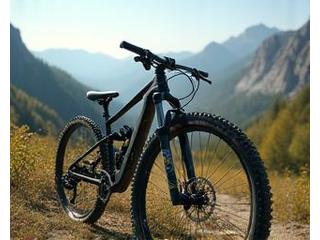 Hochwertiges Mountainbike mit Rocky-Mountain-Landschaft